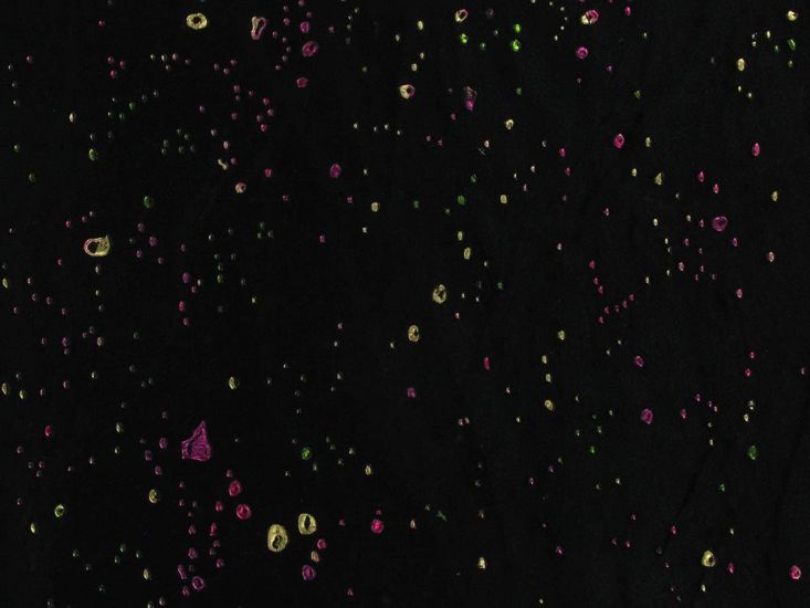 Paint Splatter Stretch Velour, Black