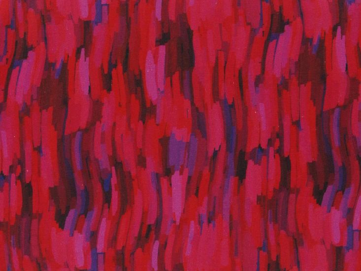 Paint Stroke Waves Cotton Print, Ember