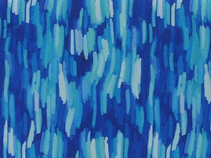 Paint Stroke Waves Cotton Print, Ocean