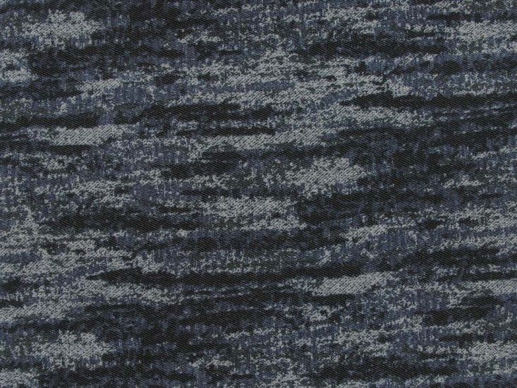 Painted Stroke Printed Denim, Dark Blue