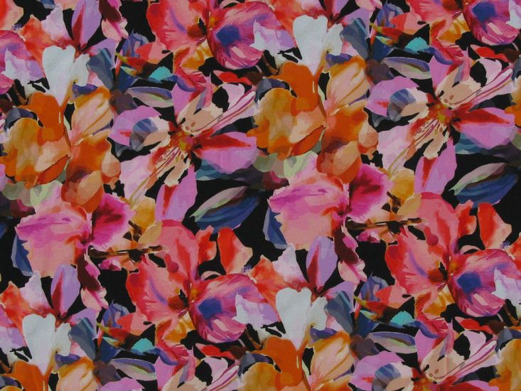 Painters Flora Viscose Challis Print, Pink
