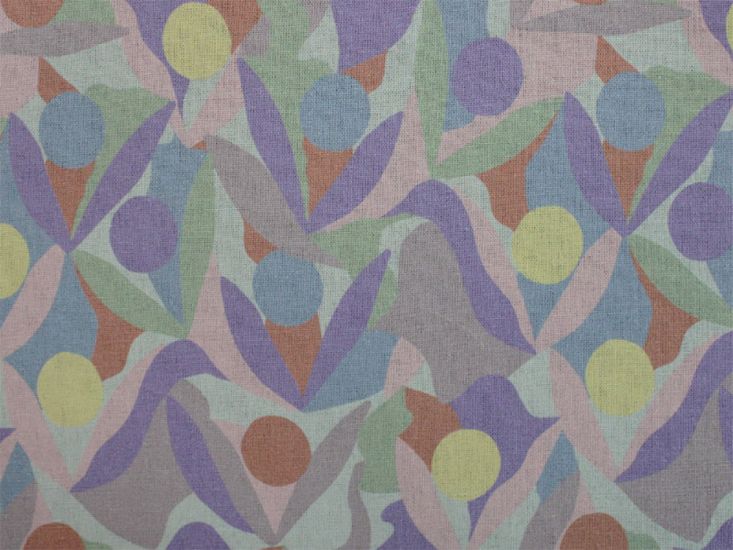 Pastel Abstract Printed Linen Blend