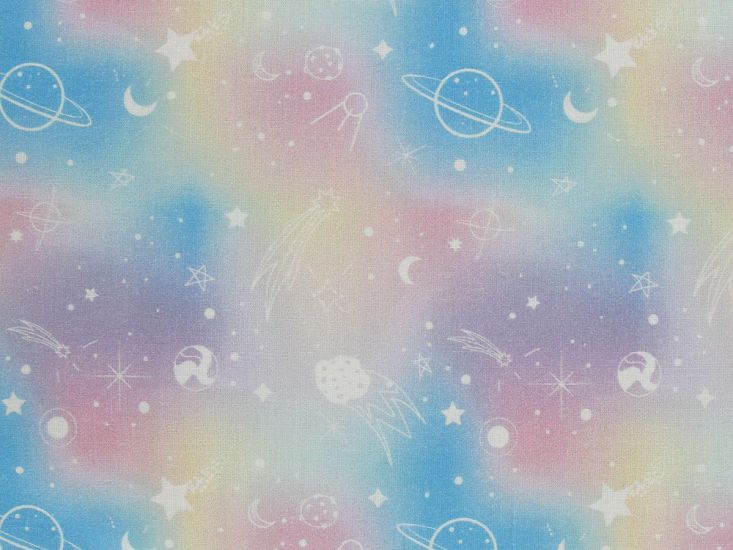 Pastel Galaxy Doodle Cotton Print