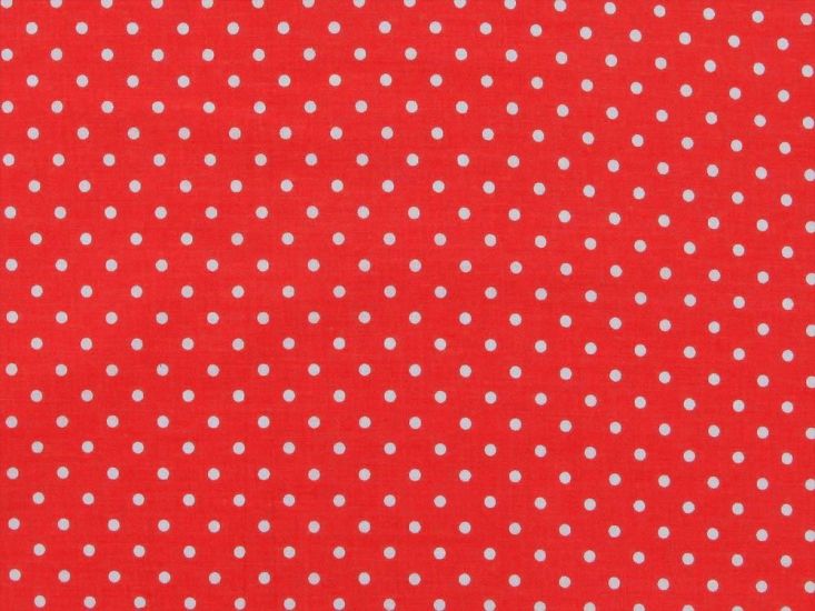 Pea Spot Polycotton Print, Red