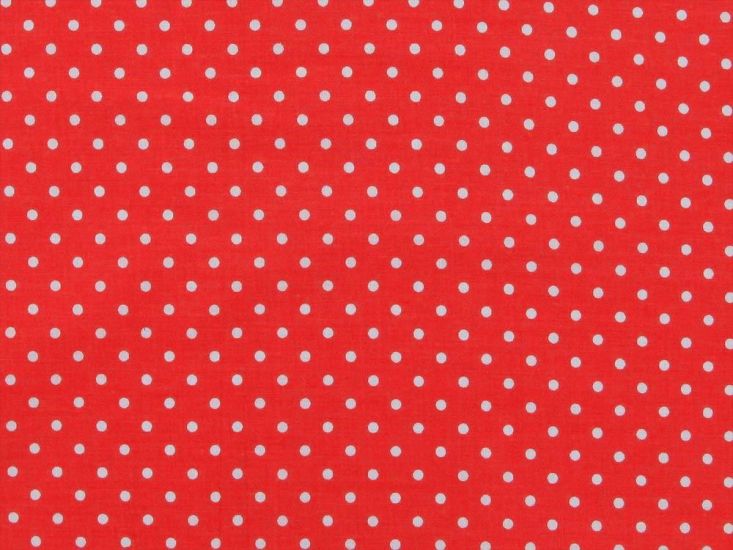 Pea Spot Polycotton Print, Red