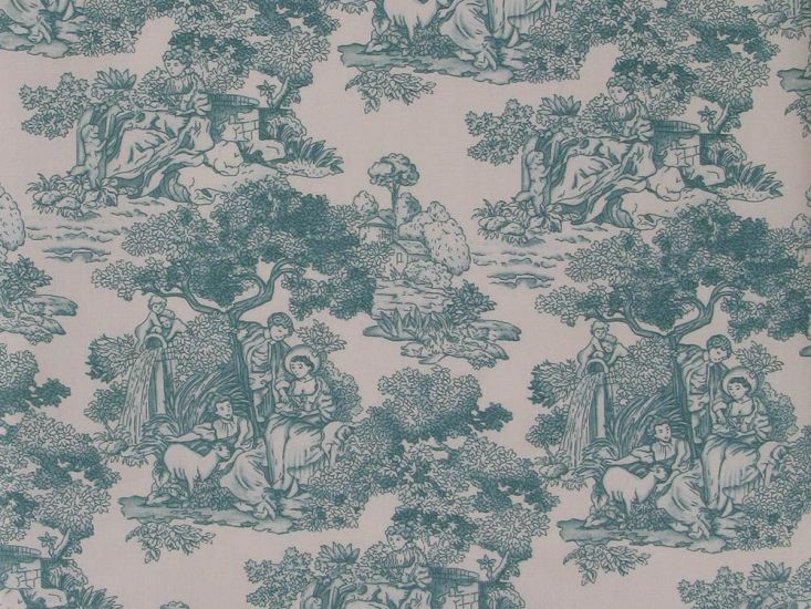 Harmony Toile Cotton Poplin Print, Jade