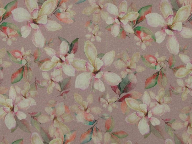 Peony Vines Cotton Lawn Print, Peach
