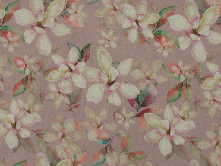 Peony Vines Cotton Lawn Print, Pink