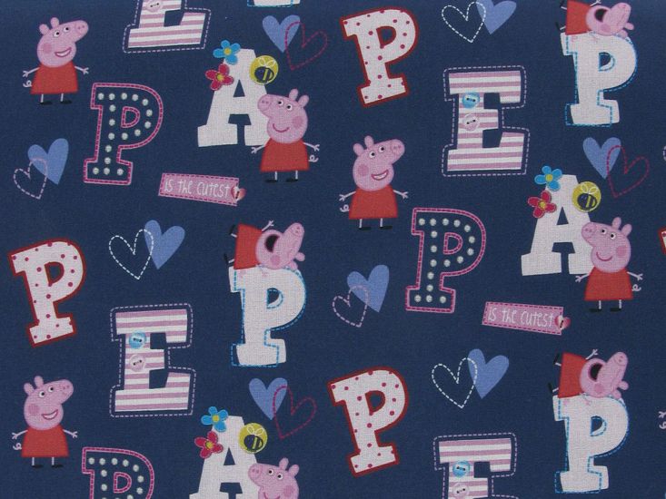 Peppa Pig Letters Digital Cotton Print
