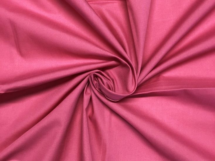 Plain Dye Polycotton, Bright Rose