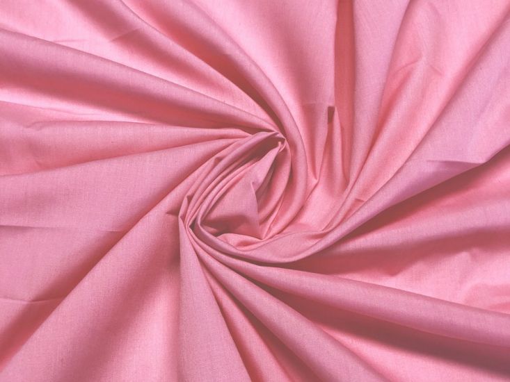 Plain Dye Polycotton, Coral Pink