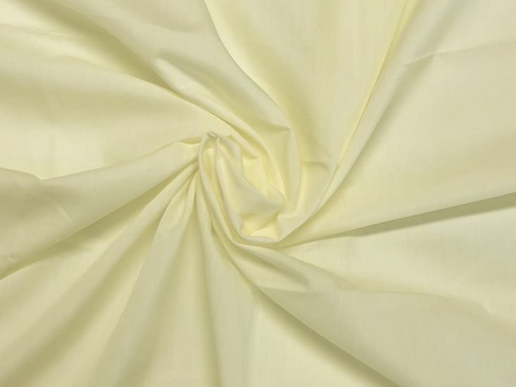 Plain Dye Polycotton, Pale Lemon