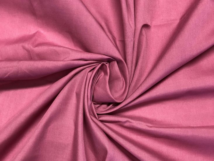 Plain Dye Polycotton, Rose Pink
