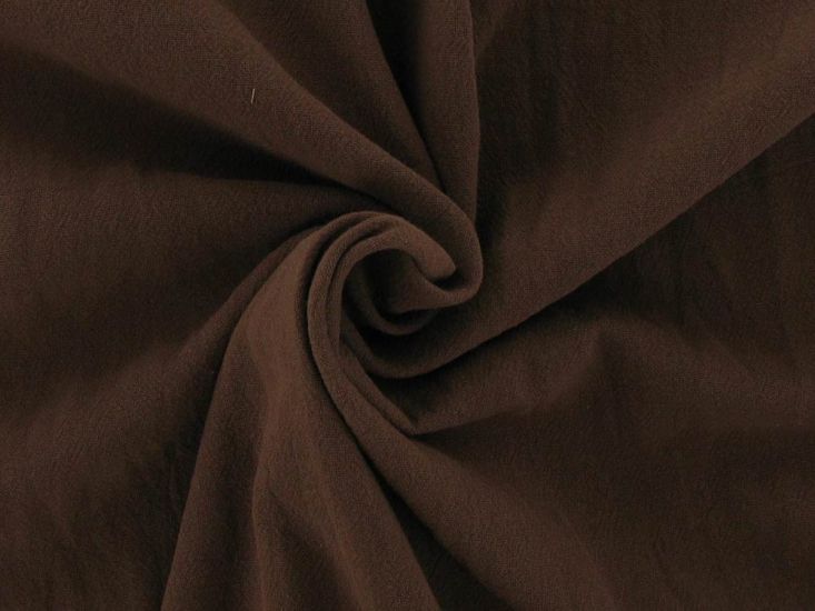 Plain Dye Textured Crinkle Cotton, Brown