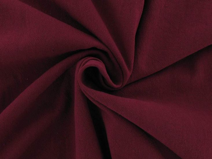 Plain Dye Textured Crinkle Cotton, Burgundy