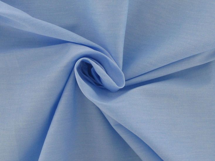Plain Stretch Chambray Shirting, Blue