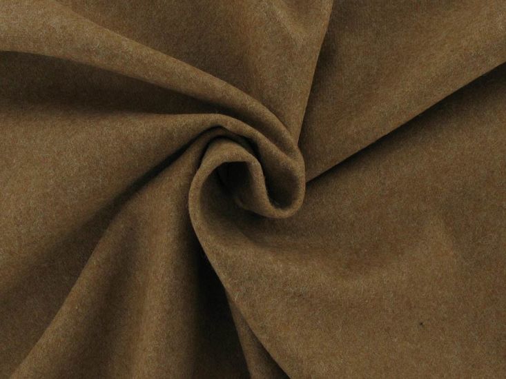 Plain Wool Blend Melton, Brown