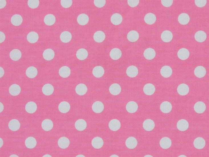 1cm Spot Polycotton Print, Pink