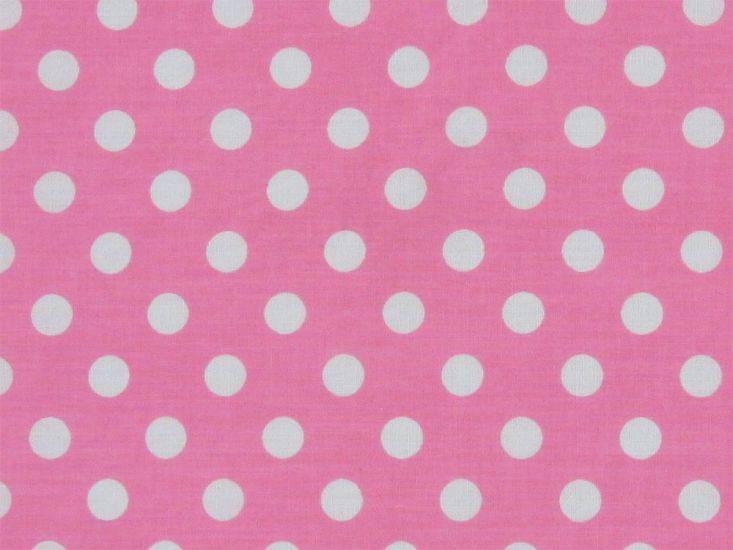 1cm Spot Polycotton Print, Pink