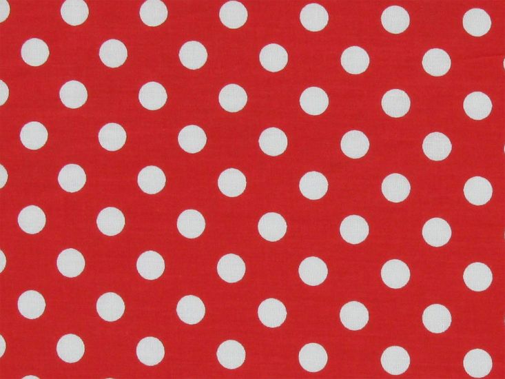 1cm Spot Polycotton Print, Red