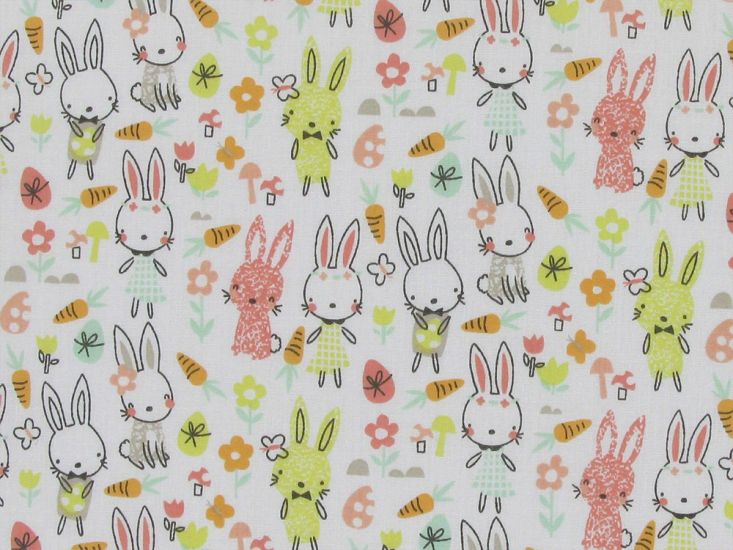 Rabbit Garden Polycotton Bunny, White