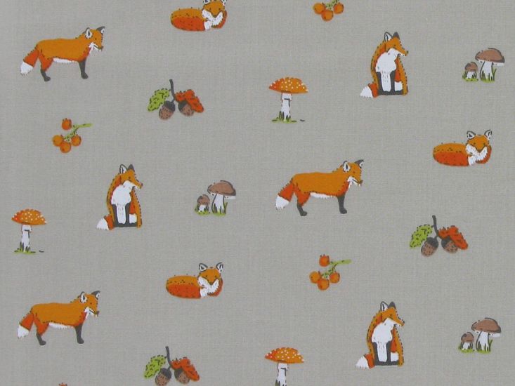 Fox Forest Polycotton, Grey