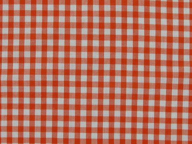 Woven Polycotton Gingham, 1/4 inch, Orange