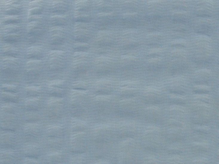 Polycotton Seersucker Self Stripe, Light Blue