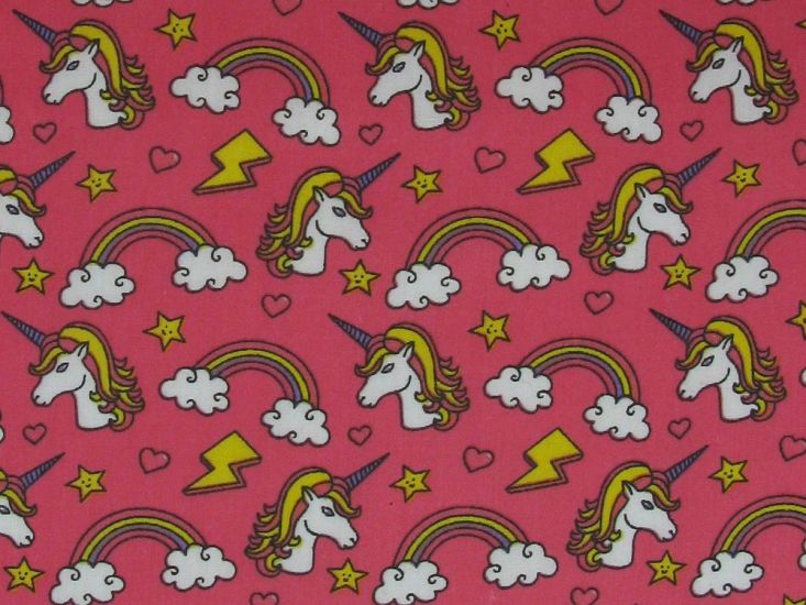 Unicorn Funk Polycotton Print, Candy