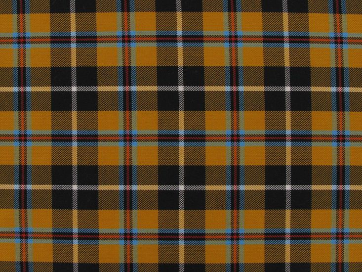 Polyviscose Blend Tartan, Cornish Mustard
