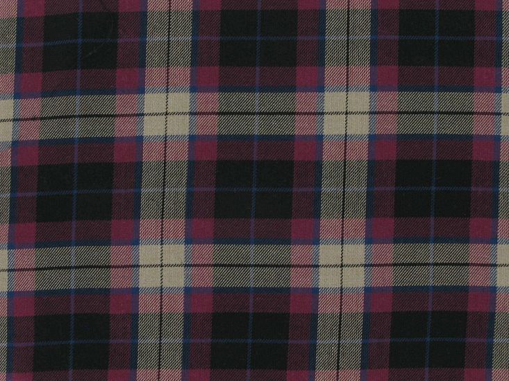 Polyviscose Blend Tartan, Donnie, Beige and Cerise