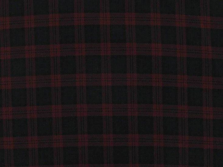 Polyviscose Blend Tartan Fraser, Dark Red