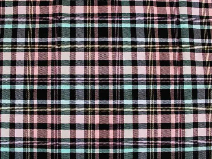 Polyviscose Blend Tartan, Pastel Rainbow