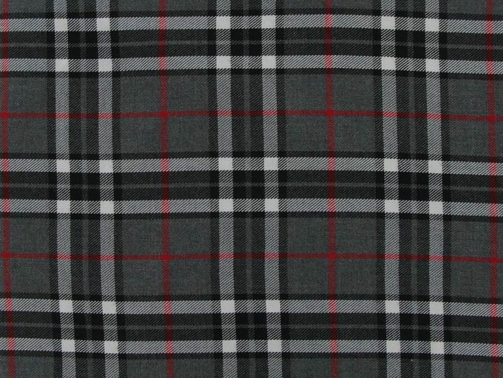 Polyviscose Blend Tartan Wallace, Grey