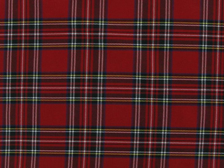 Polyviscose Blend Tartan, Red Stewart