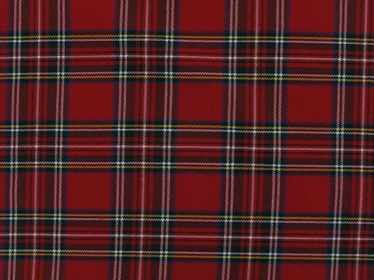 Polyviscose Blend Tartan, Red Stewart