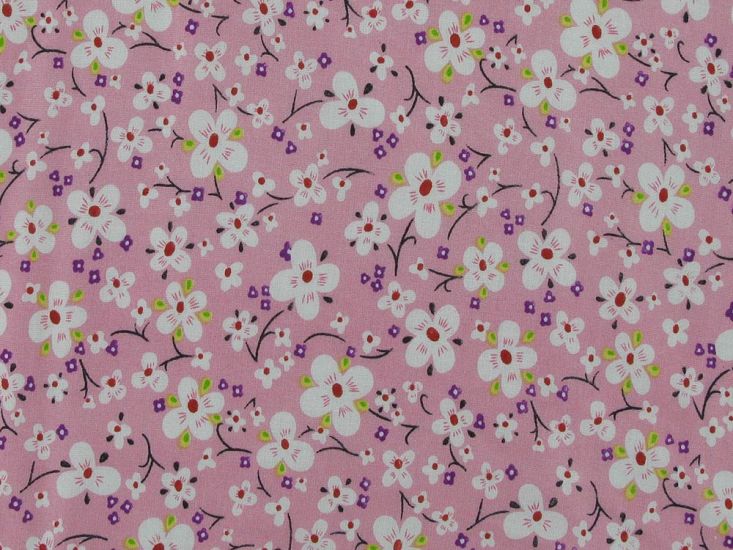 Poppy Passion Viscose Print, Pink