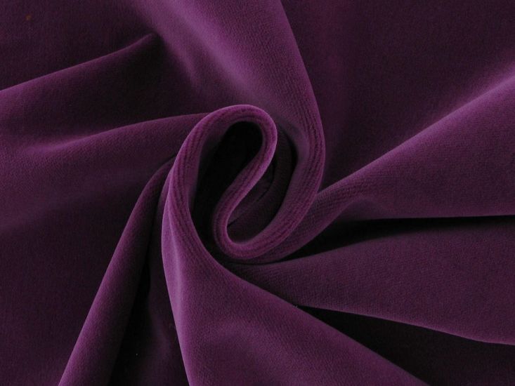 Porto Cotton Pile Velvet, 390 gsm, Damson