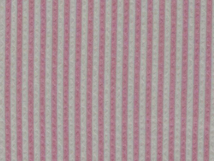Premium Cotton Seersucker Stripe, Pink