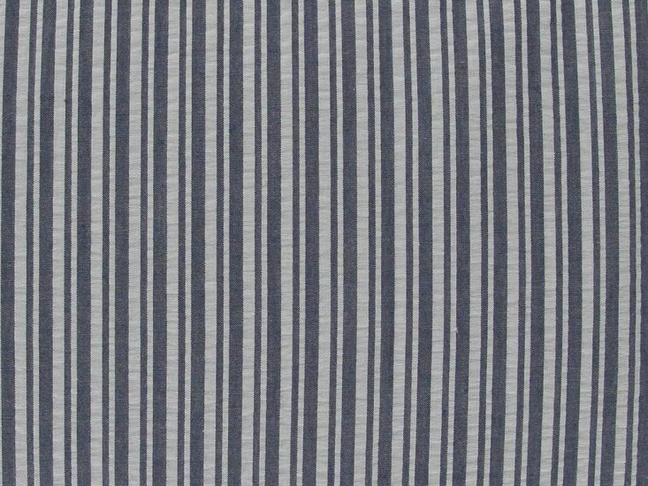 Premium Cotton Seersucker Thin Stripe, Blue