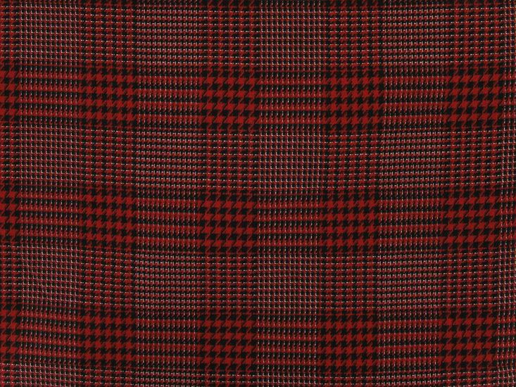 Prince Of Wales Check Wool Blend Suiting, Red