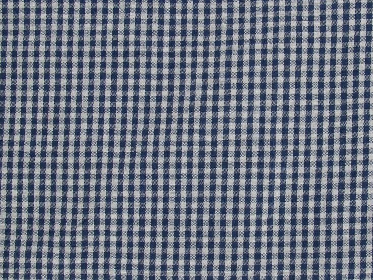 Pure Cotton Gingham Seersucker, Dark Blue