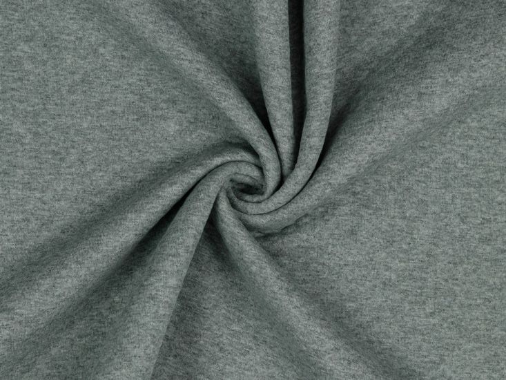 Quilted Sweatshirting, Mid Grey Melange