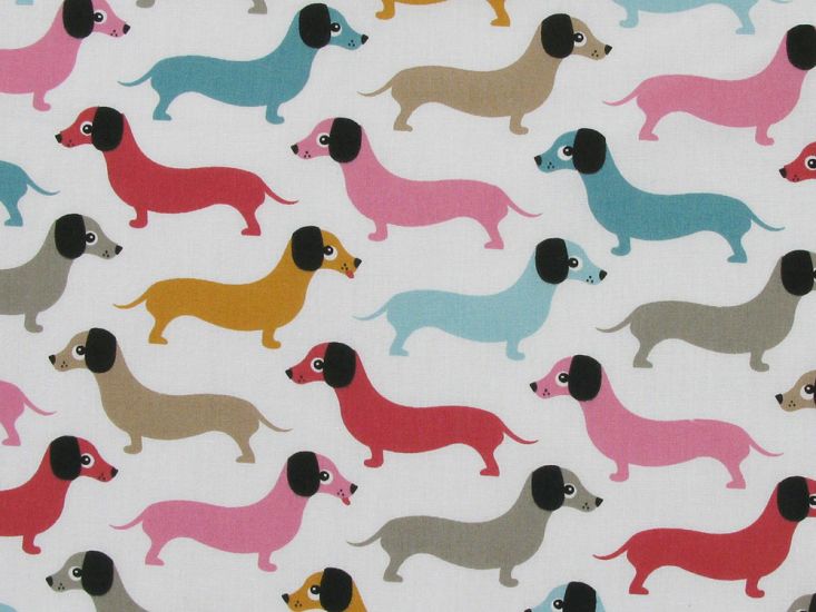 Rainbow Dachshund Polycotton Print