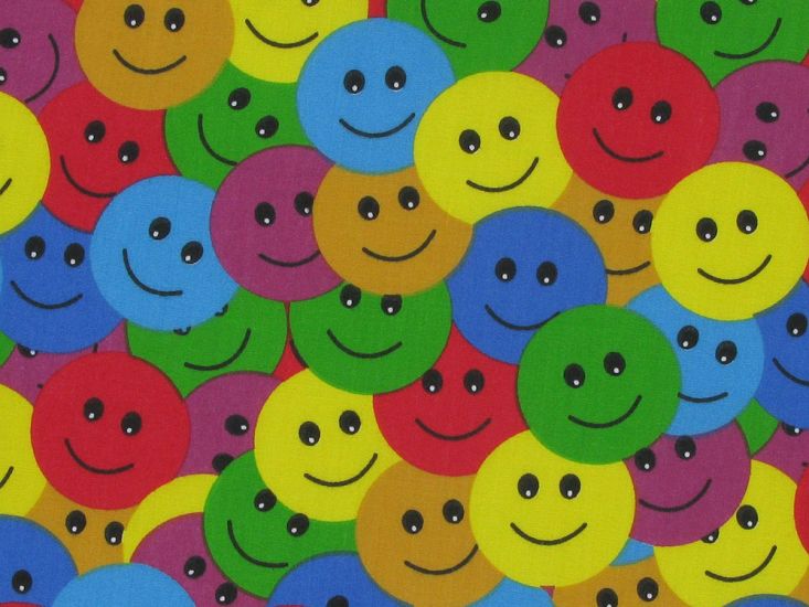 Rainbow Smiles Polycotton Print