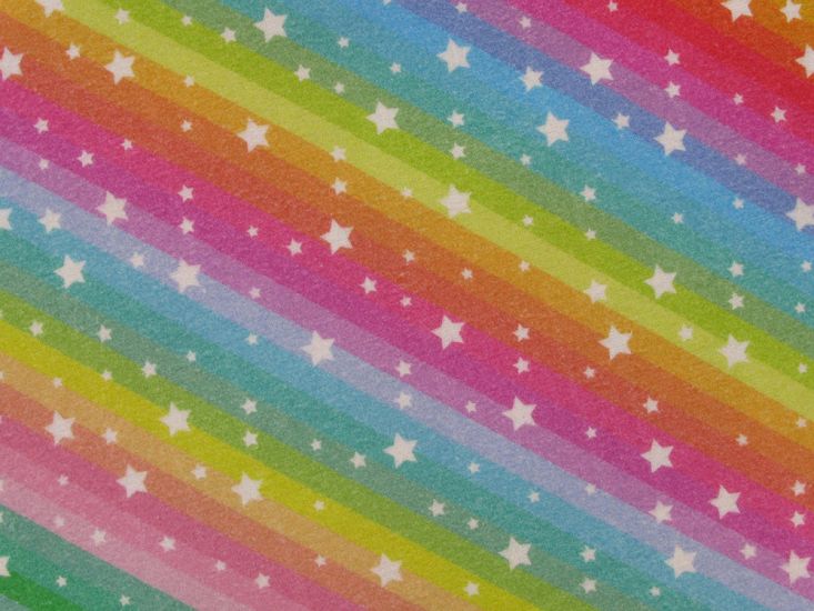 Rainbow Stars Cotton Flannel Print