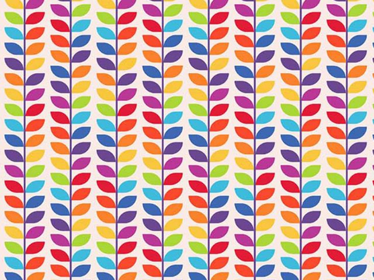 Rainbow Stem Cotton Print