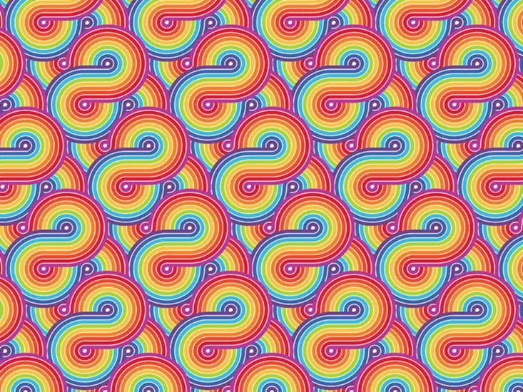 Rainbow Swirl Cotton Print