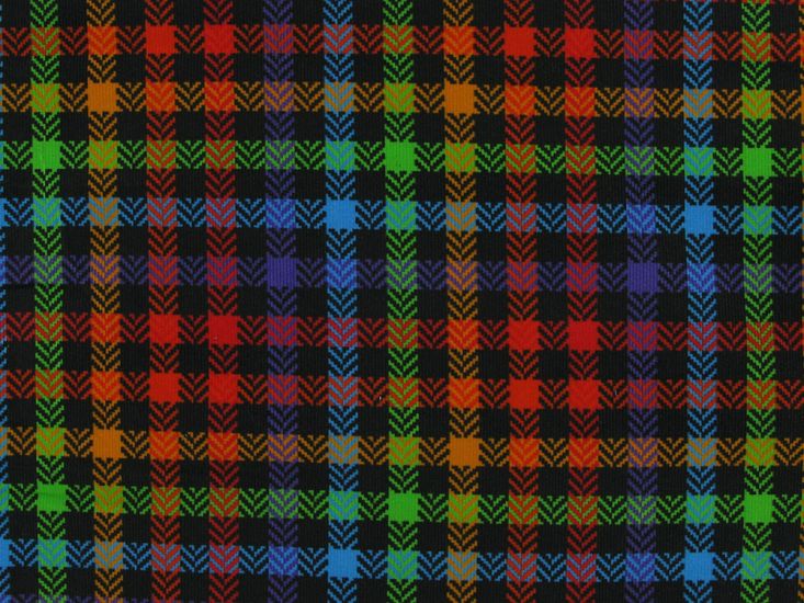 Rainbow Tartan Printed Cotton Needlecord