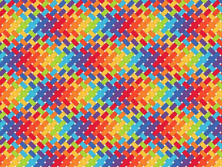 Rainbow Weave Cotton Print